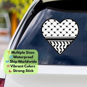 Palestine Kuffiya Pattern Sticker – Free Palestine Decal, Pro-Palestine Vinyl Sticker, Waterproof Laptop Sticker, Political Activism Gift