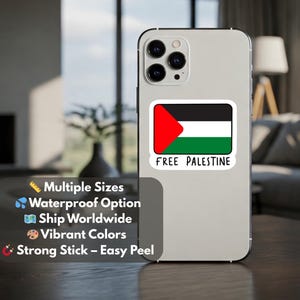 Gratis Palestina-vinylsticker - Palestijnse vlagsticker voor vrachtwagen, waterfles, skateboard, laptop – steun de vrijheid van de Palestijnen in Gaza