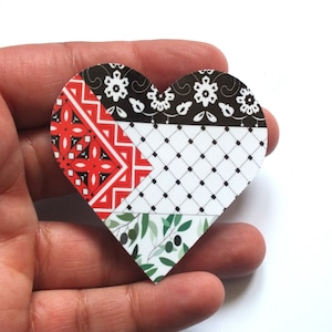 Adesivo Kefiah a forma di cuore in Palestina – Adesivo in vinile con i colori della bandiera palestinese per laptop, paraurti auto, bottiglia d'acqua – Adesivo Palestina lucido e gratuito