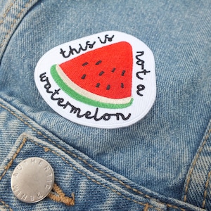 Handmade Watermelon Patch – Palestine Activist Embroidery – Iron-On or Hook & Loop Backing - Palestine Flag Sew On Patch for Activist