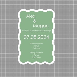 Save the Date Wedding Card Personalized Invitation Personalised Wedding Invite Custom Wedding Menu Card Wedding Table Decor Wedding Favours