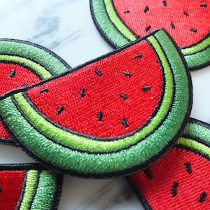 Pro Palestine Watermelon Patch – Embroidered Cultural Symbol – Iron-On/Velcro Accessory for Denim Jacket - Free Palestine Gift for Activist