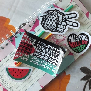 Keffiyeh Pattern Sticker – Free Palestine Vinyl Decal for Phone Case, Laptop, Journal – Palestinian Identity Symbol with Profits to Gaza