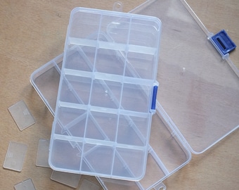 1 Piece Container Plastic Box 25/15/10 Grids Or Compartments Adjustable Craft Organizer Jewelry Bead Storage Boxes & Bins Clear