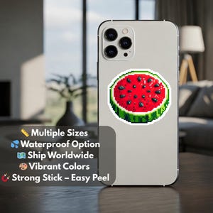 Watermelon Vinyl Sticker - Palestine Flag Symbol for Car Bumper, iPad, Laptop, Hydro Flask – Political Art Decal for Gaza