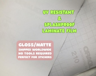 Best Laminate Film for Stickers - UV Resistant Matte Film for Vinyl Decals - Ora Laminate 210 Laminating Film - Clear Self Adhesive Film