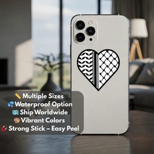 Keffiyeh Laptop Sticker – Palestine Embroidery Pattern Art for Water Bottle, Bumper, Journal – Political Vinyl Decal with Proceeds to Gaza