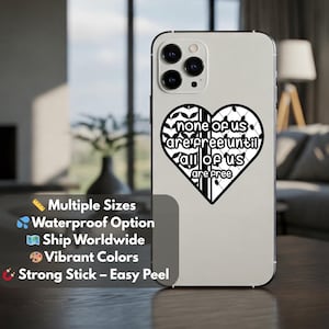 Adesivo Kefiah Resistance – Arte simbolica palestinese per laptop, iPhone, bottiglia d'acqua – Vinile lucido resistente con proventi in beneficenza per Gaza