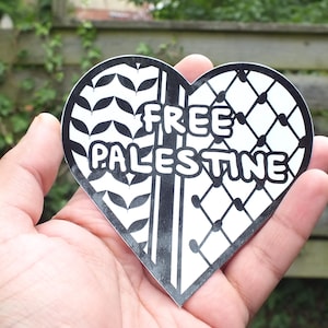 Bold Keffiyeh Vinyl Sticker – Palestine Support Decal for Phone, Journal, Car Bumper – Symbolic Protest Art Solidarity Decal for Gaza