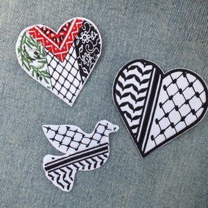 Pro Palästina Geschenk - Friedenstaube Aufnäher - Keffiyeh Pattern Palestine unterstützend