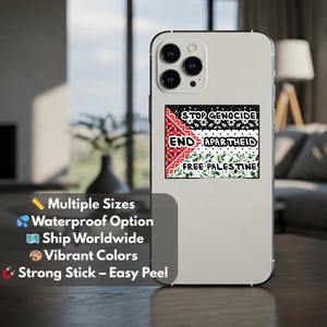 Die Cut Flag of Palestine Sticker – Pro Palestine Activist Art for Laptop, Water Bottle, Window – Durable & Glossy Vinyl Resistance Symbol