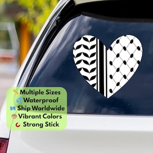 Palestine Keffiyeh Sticker – Glossy Free Palestine Decal, Pro-Palestine Vinyl Sticker, Waterproof Laptop Sticker, Political Activism Gift