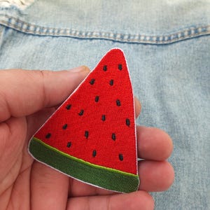 Free Palestine Patch – Watermelon Design Embroidery – Iron-On or Hook & Loop for Jacket or Backpack - Gift for Pro Palestinian Activist