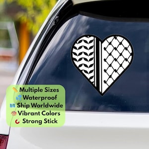 Waterproof Kuffiya Pattern Sticker – Free Palestine Decal, Pro-Palestine Vinyl Sticker, Waterproof Laptop Sticker, Political Activism Gift
