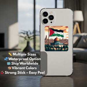 Palestinian Identity Sticker – Flag of Palestine Vinyl Decal for iPhone, Journal, Laptop, Bumper – Resistance Symbol in Solidarity with Gaza