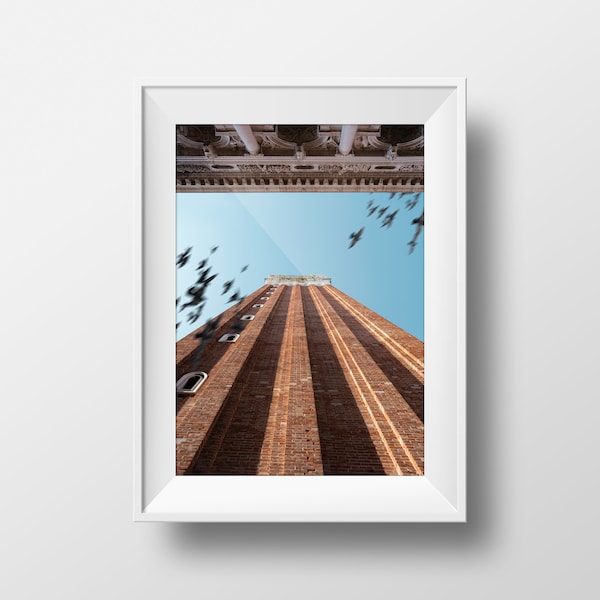 Venedig Campanile San Marco Tauben | Poster Wandbild | Reise Geschenk | Italien