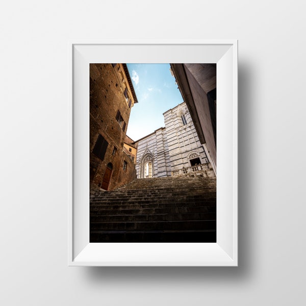 Siena Treppe am Dom | Poster Wandbild | Reise Geschenk | Toskana Italien
