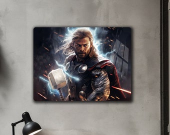 ソーのメタルキャンバスウォールアート、アベンジャーズの装飾、ティーンの部屋の装飾