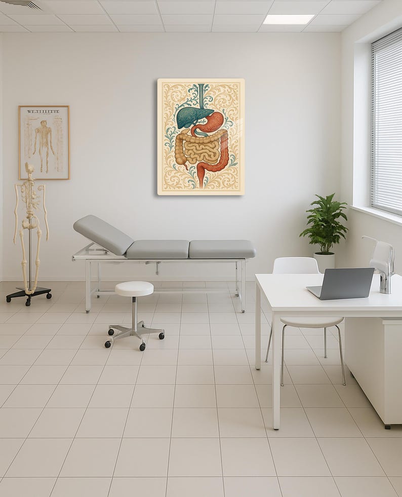 Gastroenterology Surgeon Metal Print: Vintage Anatomy Art, Hospital ...