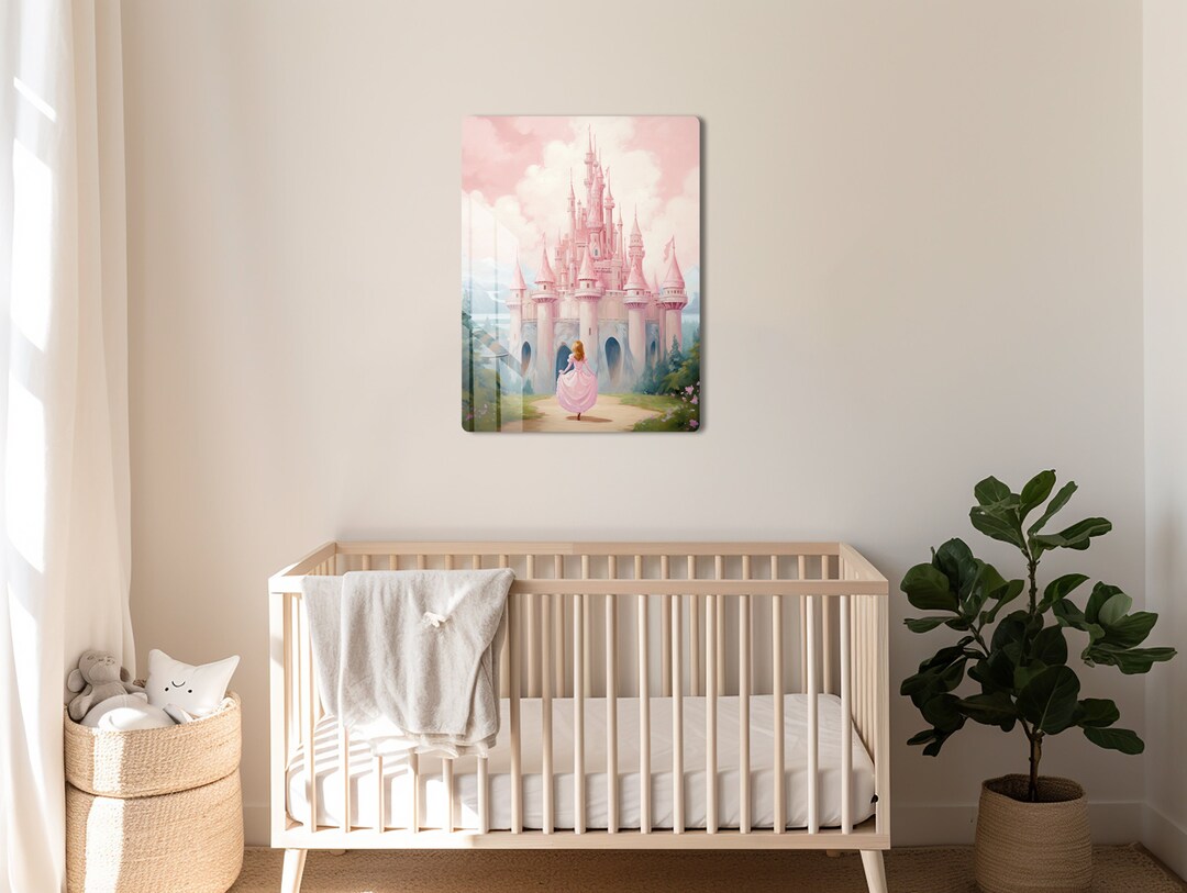Pink Princess Castle Metal Print: Nursery Wall Art - Etsy