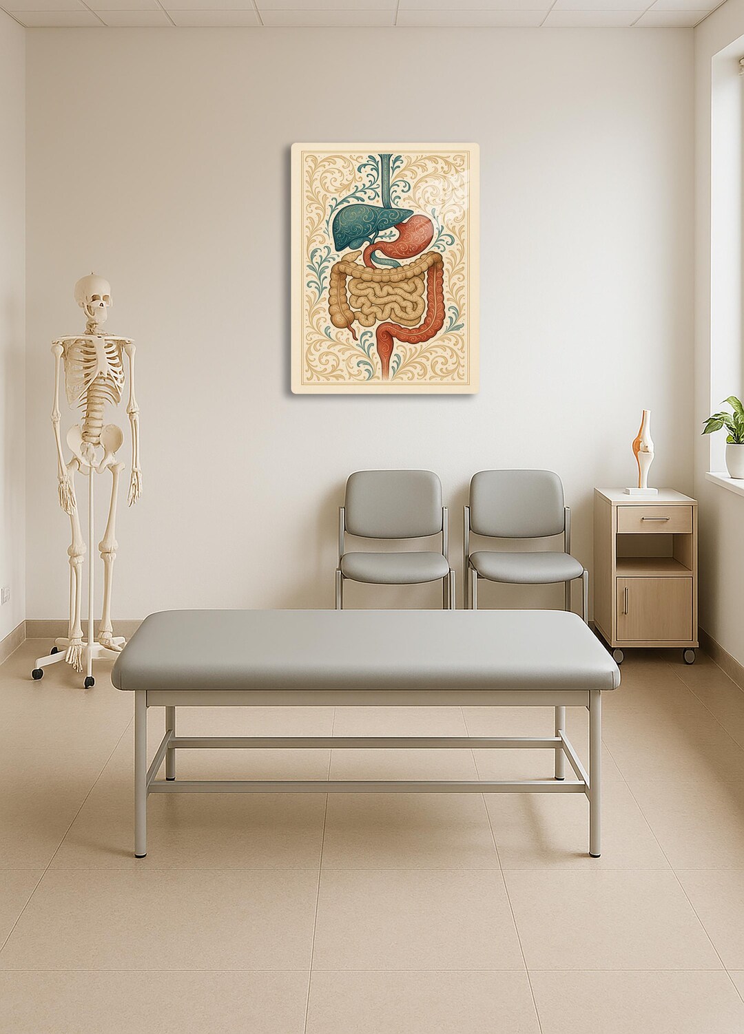 Gastroenterology Surgeon Metal Print: Vintage Anatomy Art, Hospital ...