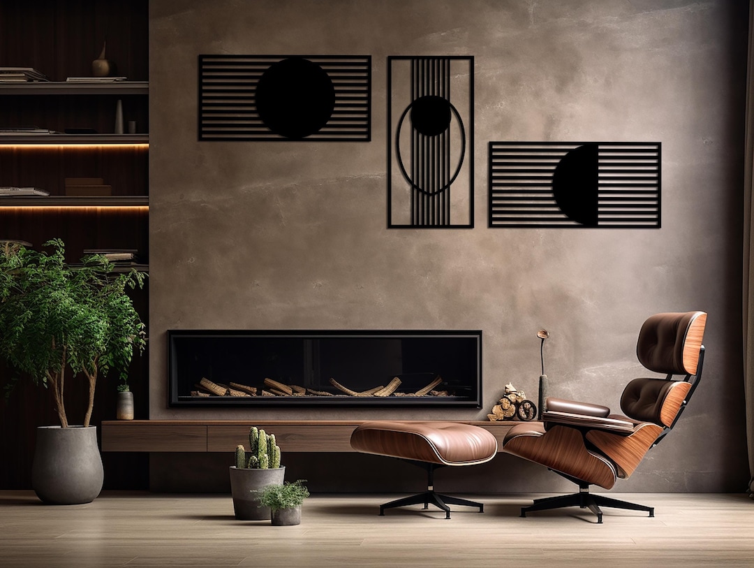 Geometric Wood Panel Wall Art, Modern Home Decor, Set of 3 - Etsy