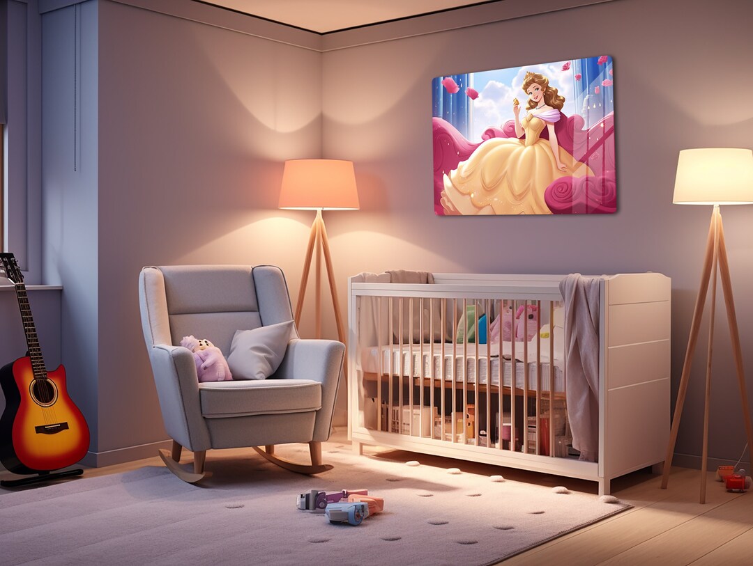 Pink Princess Wall Art Fairy Girl Metal Canvas Disney's Etsy