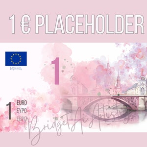 1 EURO Bill Placeholder : DIGITAL DOWNLOAD | Cash Envelope Budgeting | Bank Notes