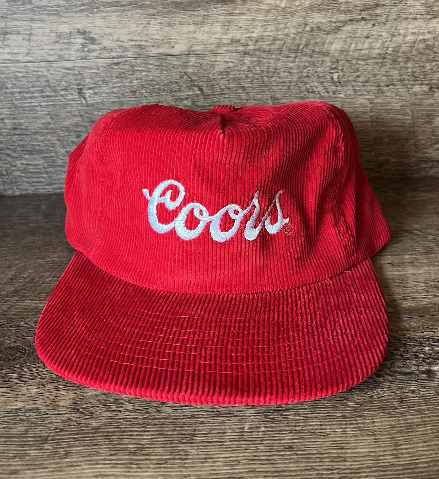 【ビンテージ】コーデュロイトラッカーキャップ　80's COORS 赤×白 ビンテージ】コーデュロイトラッカーキャップ 80s Coors 赤×黄