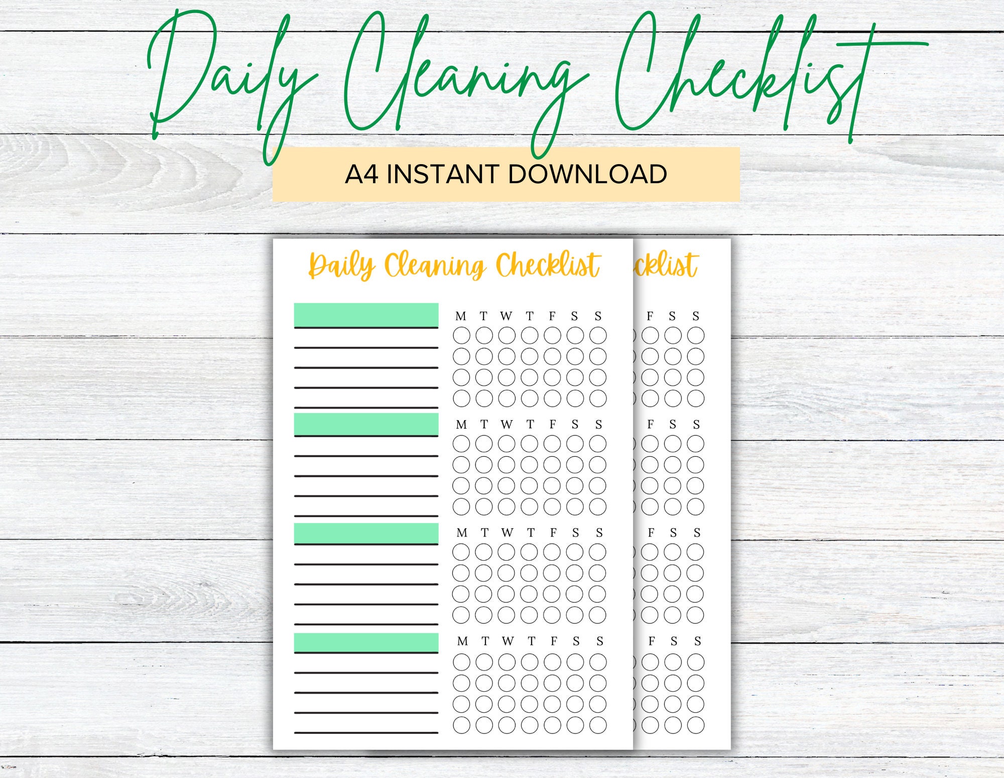 Printable Daily Cleaning Schedule Checklist, Chore Chart Checklist ...