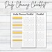 Printable Daily Cleaning Schedule Checklist, Chore Chart Checklist ...