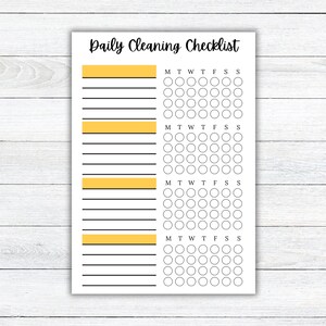 Printable Daily Cleaning Schedule Checklist, Chore Chart Checklist ...