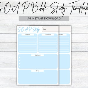Minimalistic SOAP Bible Study Template, S.O.A.P bible passage summary, bible verse summary, digital bible study, printable bible study
