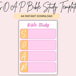 SOAP Bible Study Template, bible passage summary, bible verse summary, digital bible study, printable bible study