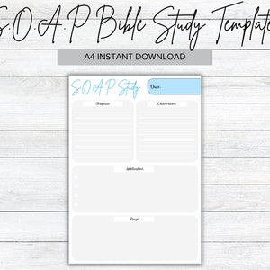 Minimalistic SOAP Bible Study Template, S.O.A.P bible passage summary, bible verse summary, digital bible study, printable bible study