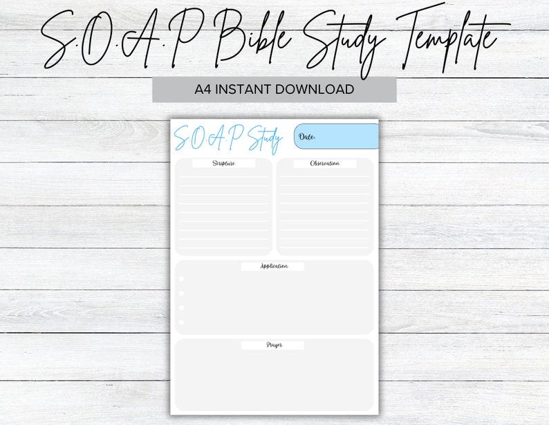 Minimalistic SOAP Bible Study Template, S.O.A.P Bible Passage Summary