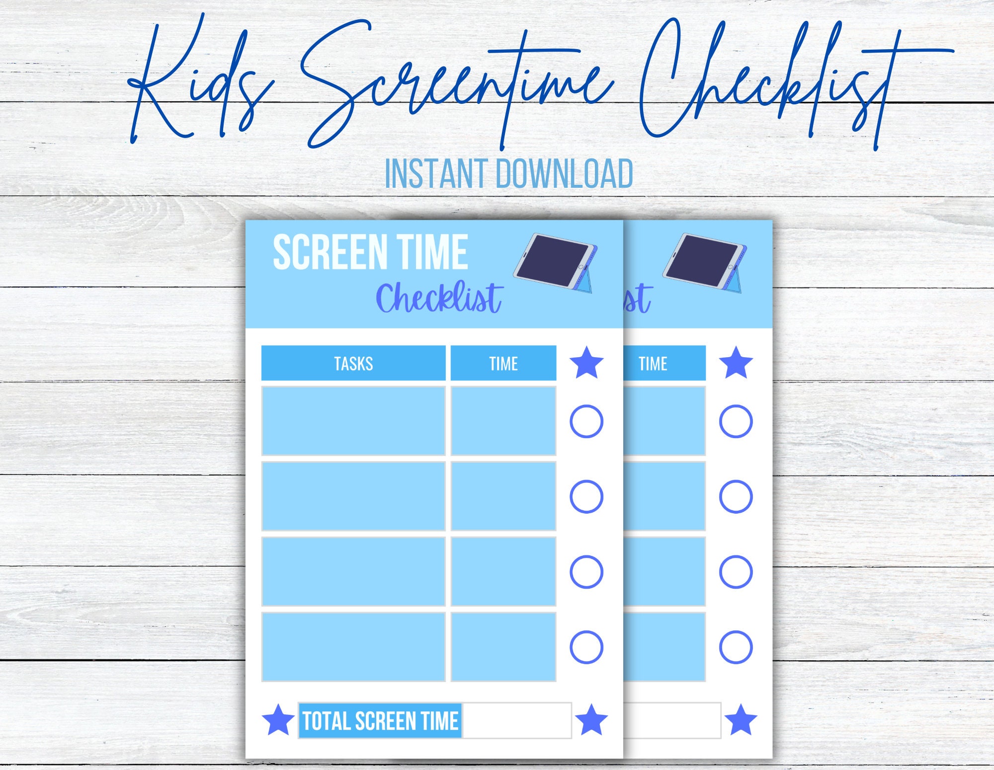 Printable Screen Time Daily Checklist, Weekly Summer Checklist, Summer ...