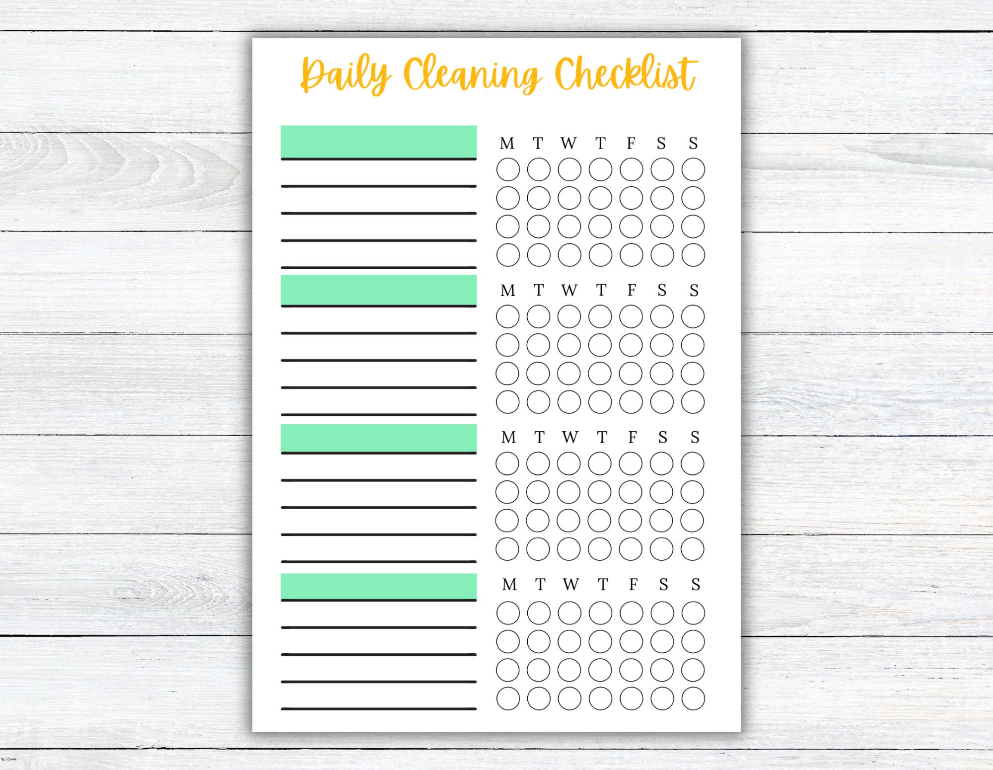 Printable Daily Cleaning Schedule Checklist, Chore Chart Checklist ...