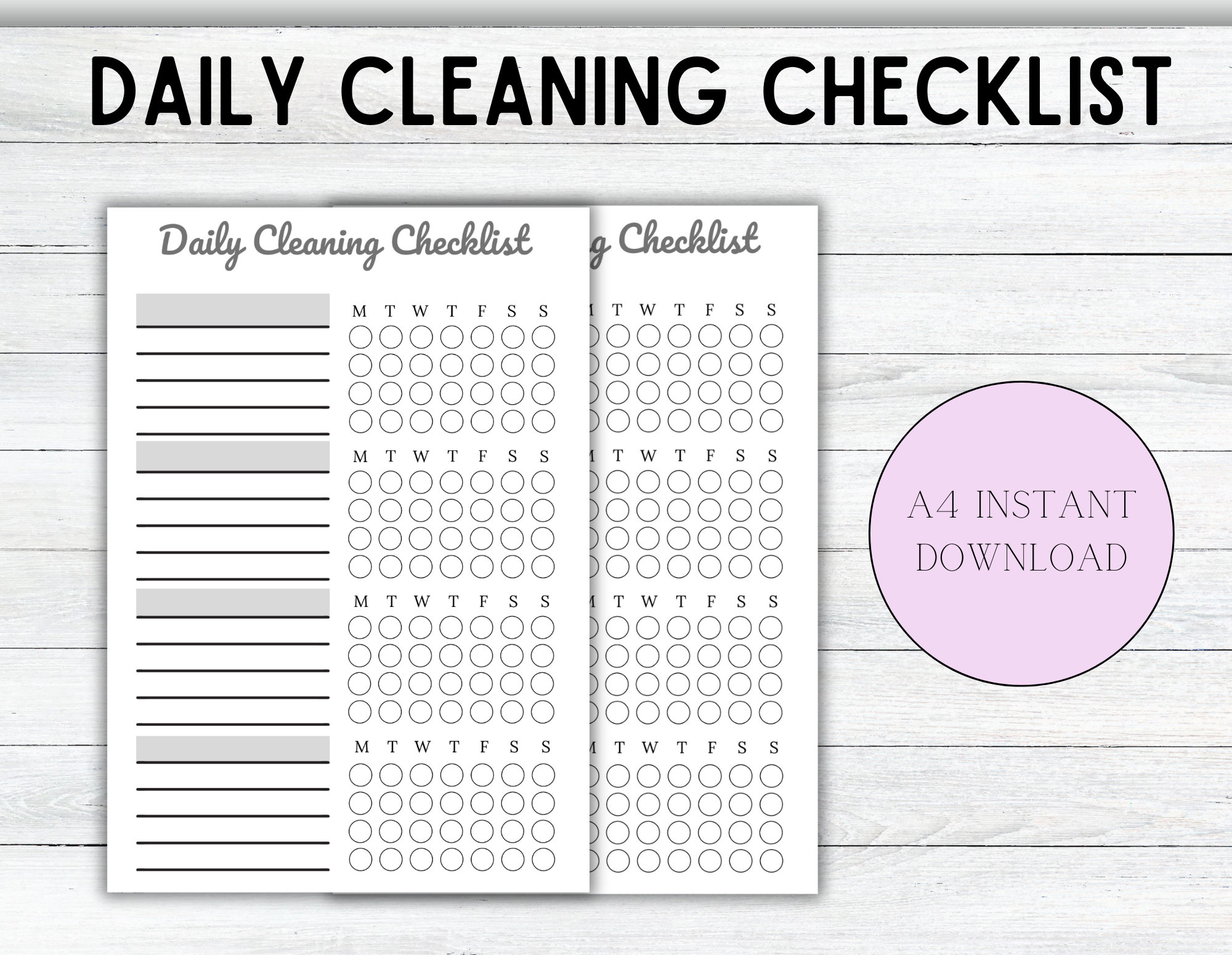 Printable Daily Cleaning Schedule Checklist, Chore Chart Checklist ...