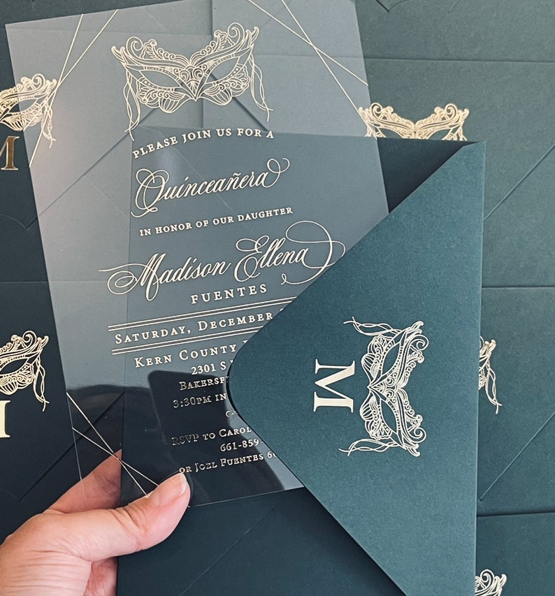 Clear Invitation for Quince Quinceanera Invitations Clear Etsy