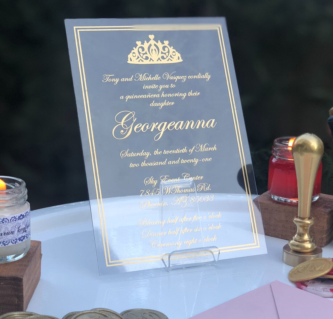 Clear Invitation for Quince Quinceanera Invitations Clear - Etsy