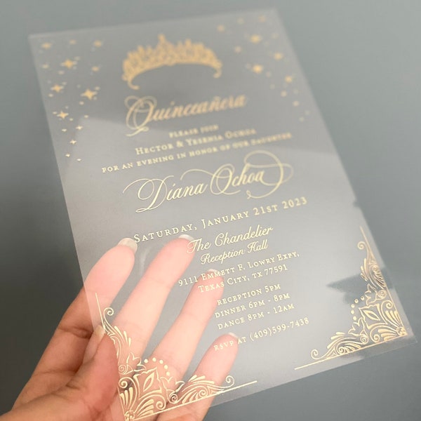 Clear Invitations Etsy