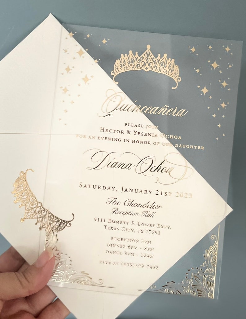 Clear Invitations for Quince Quinceanera Invitations Etsy