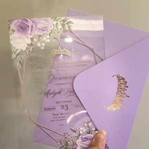 Clear Invitations for Quince, Quinceanera Invitations, Invitation Foil