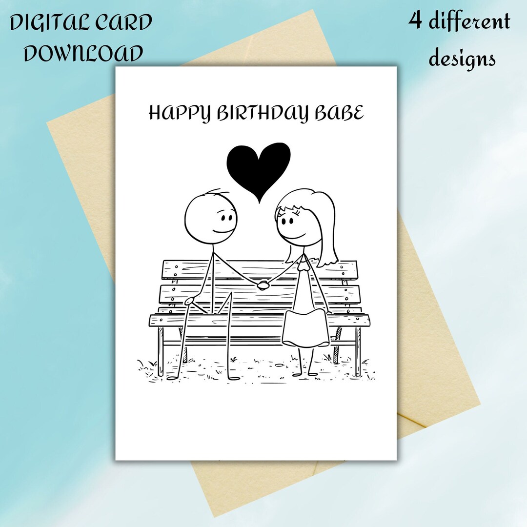 Printable Birthday Card Digital Download Digital Birthday Card ...