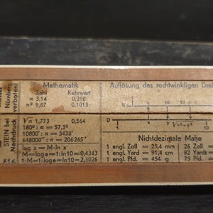 Faber-Castell Lineal 1940 - 1950 A.W. Faber-Castell System Rietz 1/87 Rechenschieber antik Vintage Zeichner Architekt Ingenieur Mathematik