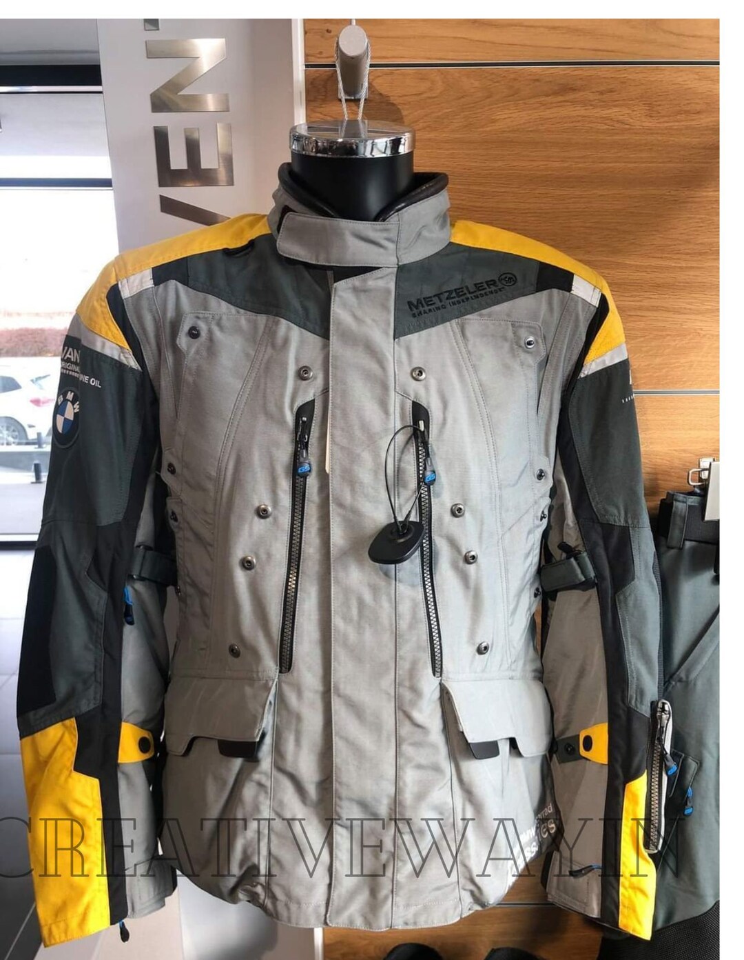 Men Motorrad Rallye Yellow/grey Competition Flag Embroidered Motorcycle ...