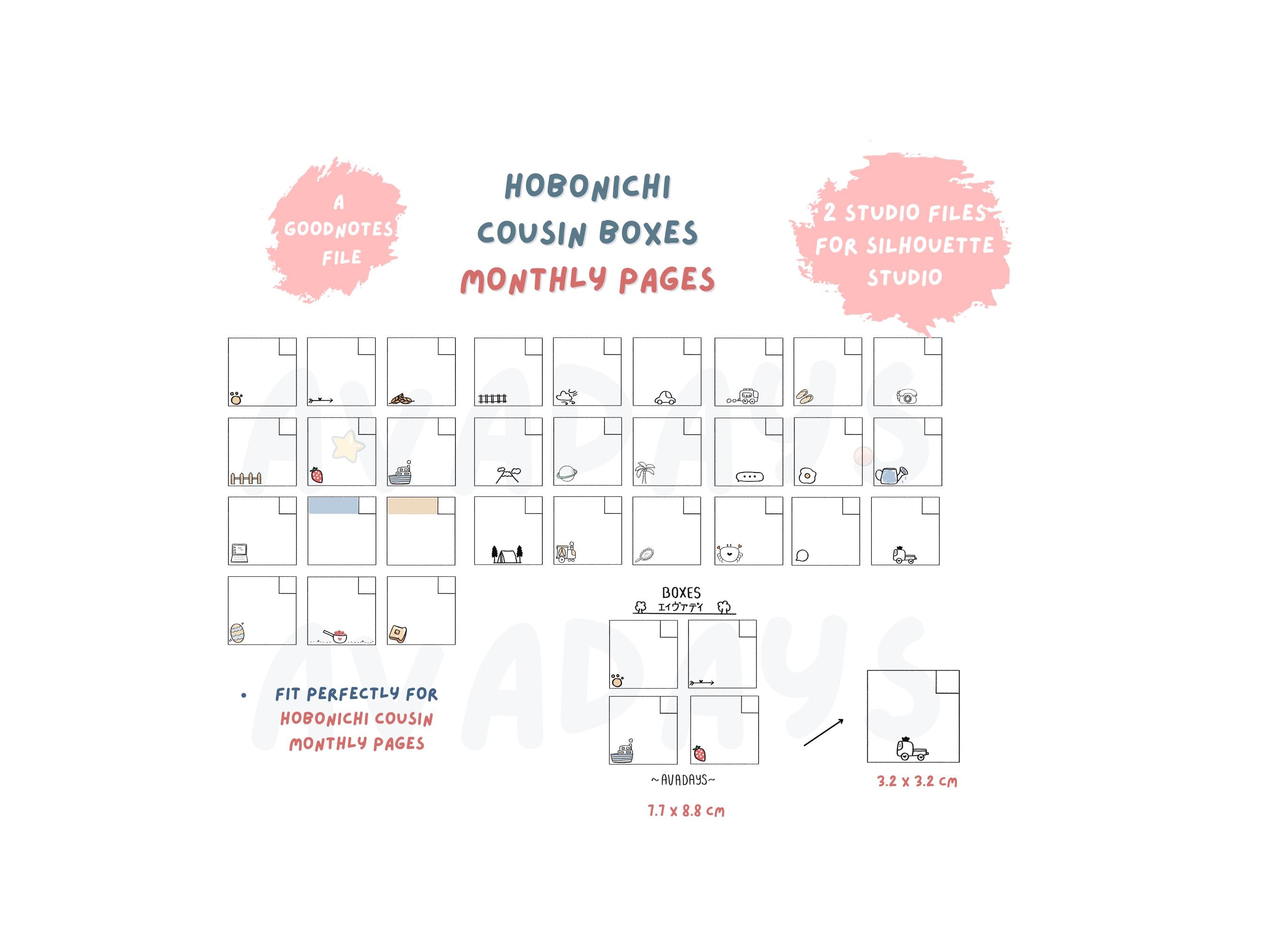 Printable Stickers - Hobonichi Cousin Monthly Boxes - Etsy