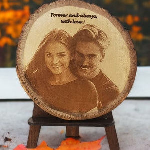 Engraved Wood Photo Gift: Personalized Keepsake Plaque