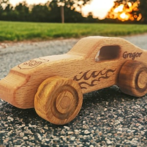 Personalized Wooden Cars Toy  Custom Keepsake for Baby Boys, Wooden Name Cars for Kids, Customizable Organic Baby Toys as Birthday Gifts